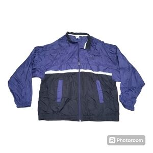 Vintage Bike Windbreaker Jacket Full Zip Mens XL Purple Black